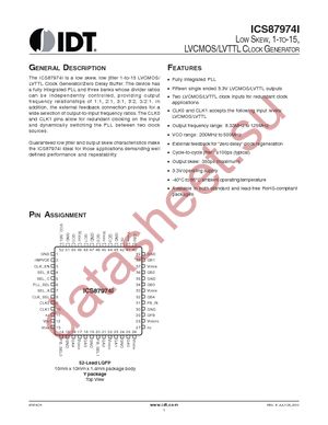 ICS87974CYILFT datasheet  